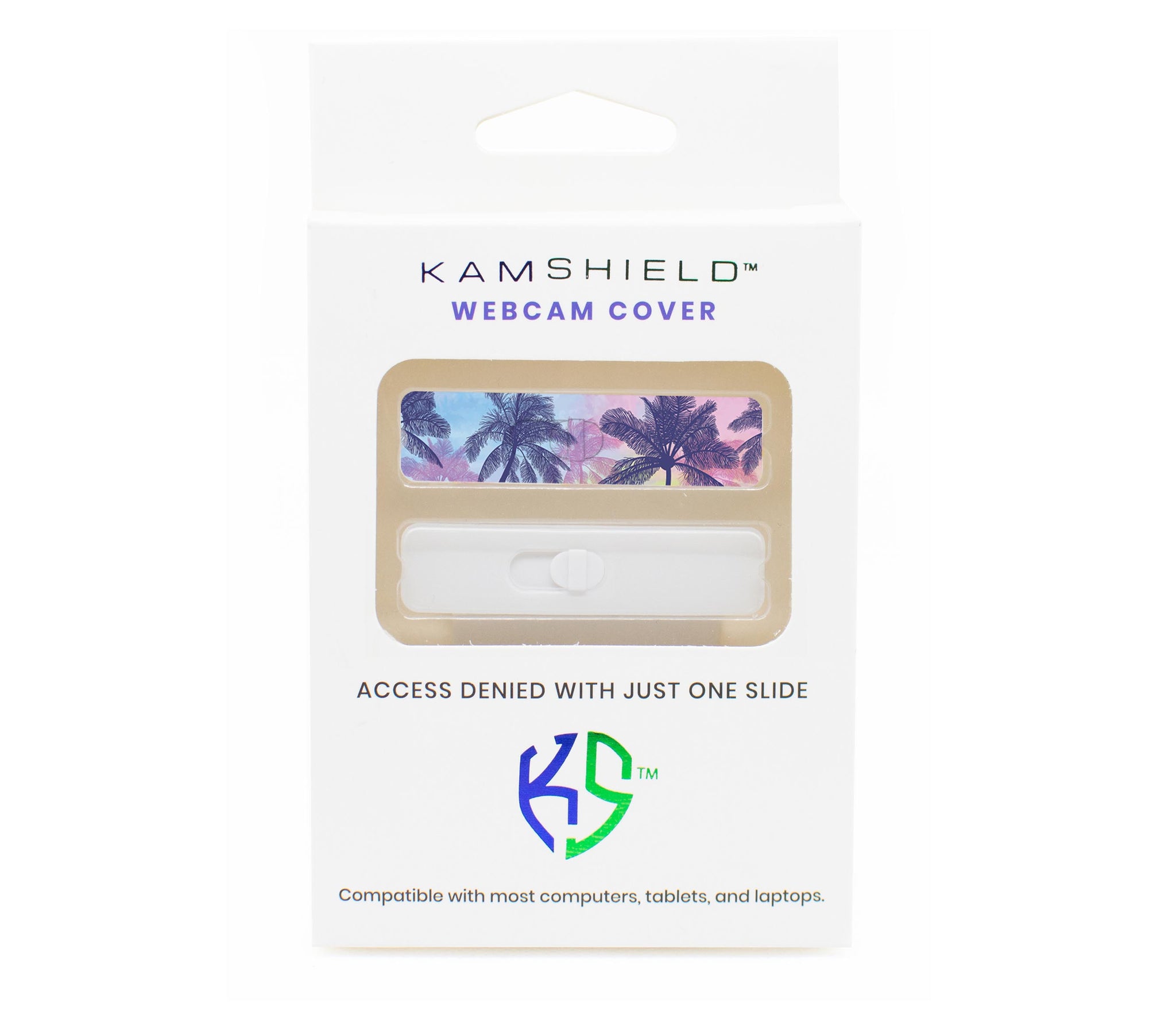 Kamshield Webcam Cover | Palm Trees + Silver