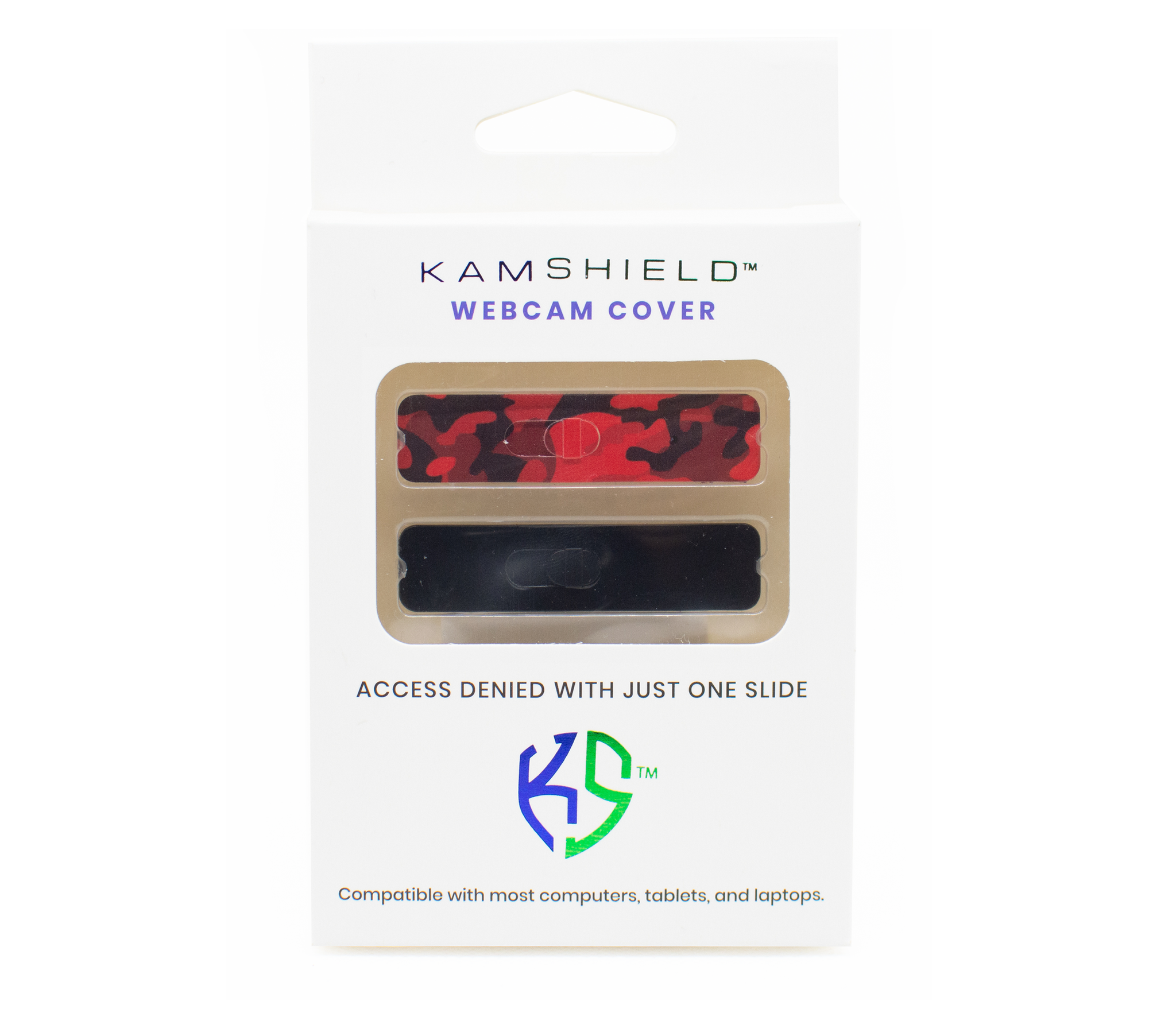 Kamshield Webcam Cover | Red Camo + Black